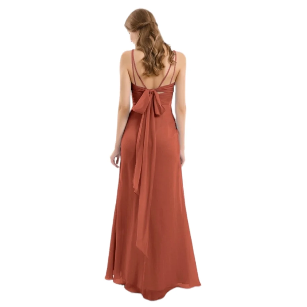 NWT Barbaroni Bernice Bridesmaid Dress Size 4 in Rust - Picture 2 of 3